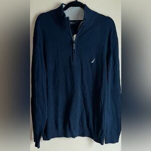 Nautica Navy Blue Quarter-Zip Pullover